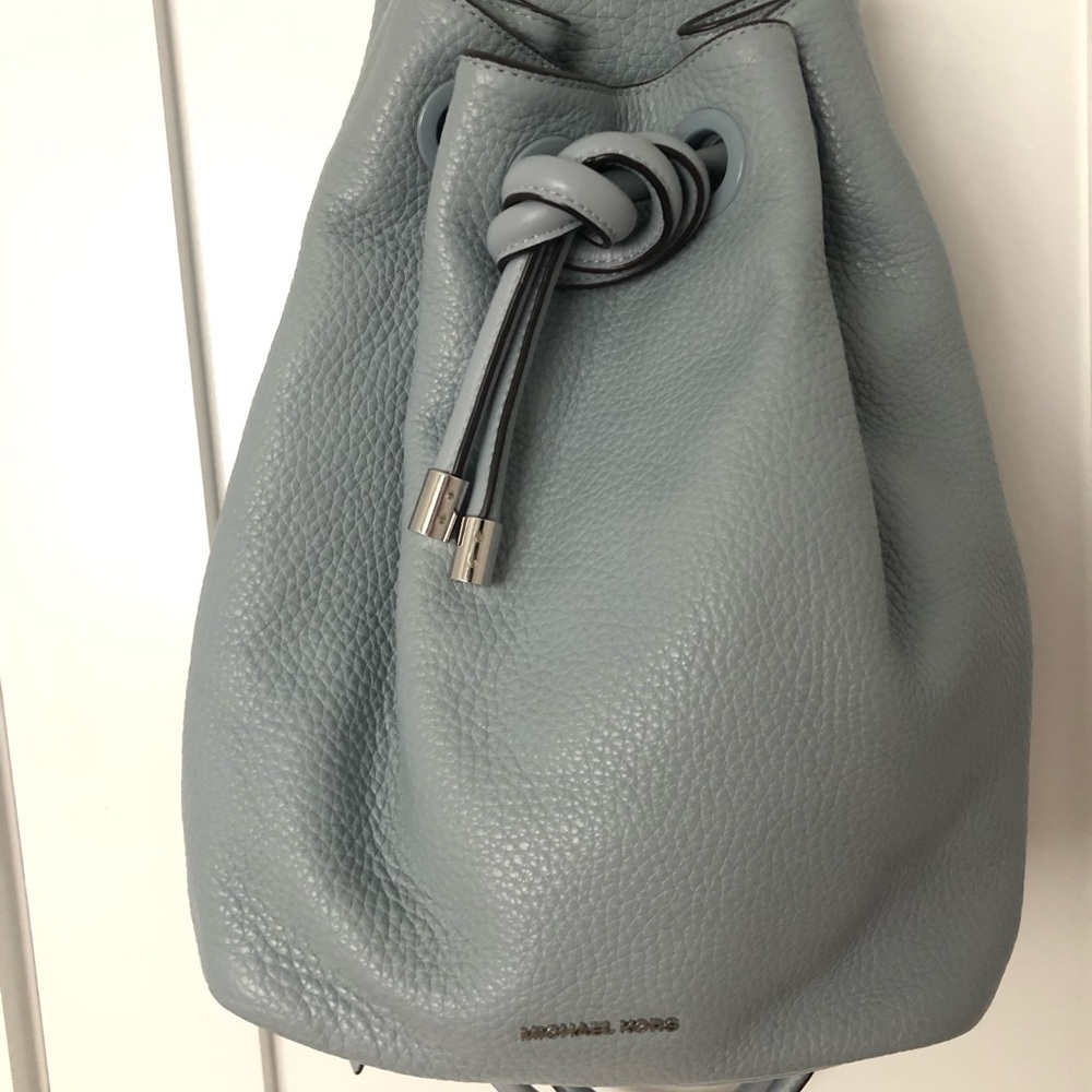 MICHAEL KORS Dalia baby blue leather backpack SHW